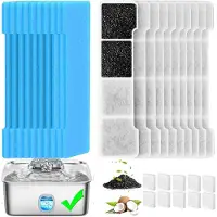 Sonstiges Ersatzfilter Set 30 Stück für SIBAYS 15L Trinkbrunnen | 10 Aktivkohlefilter, 10 Blaue Schwämme, 10 Pumpenschwämme