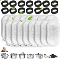 Sonstiges Filter für Katzen-Trinkbrunnen 32 Stück | 16x Schaumfilter, 16x Kohlefilter | für 3.2L/2L Edelstahl Trinkbrunnen