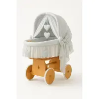BellaFurn Weidenwiege – Handgewebtes Kinderbett – Naturholz, sichere und atmungsaktive Bettwäsche, mit Kapuze