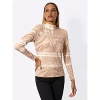 Création L Druck-Shirt in beige-vanille-bedruckt | Gr.: 38