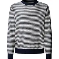 Pepe Jeans für Herren. PM7000107 Marineblauer Andre Streifen-Pullover (M), Lässig, Baumwolle