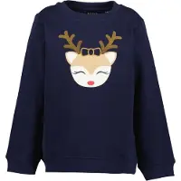 Blue Seven Sweater "Girls Sweatshirt Christmas", Mädchen, Gr. 122, blau (5900, nachtblau), 100% Baumwolle, normal normal, Rundhals, gerader Abschluss, Sweatshirts Sweater