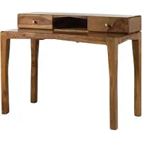 MASSIVMOEBEL24.DE Schreibtisch Sheesham 120x60x95 braun lackiert ANCONA #150
