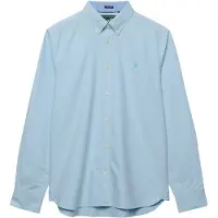Superdry für Herren. M4011247A Preppy Oxford Hemd hellblau (M), Lässig, Baumwolle, Klassisch, Langarm