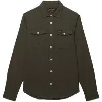 Superdry für Herren. M4011186A Hemd Herringbone Workwear militärgrün (XL), Lässig, Baumwolle, Langarm