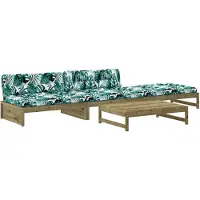 vidaXL 4-tlg. Garten-Lounge-Set mit Kissen Kiefernholz Imprägniert