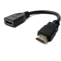 System-S HDMI 1.4 Kabel 15 cm Standard Stecker zu Buchse in Schwarz |
