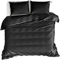 MOODIT Bettbezug, Basil Black - 240 x 220 + (2x) 60 x 70 cm - Baumwolle