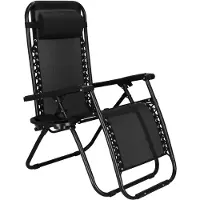 Springos Sonnenliege Liegestuhl mit Kopfstütze Relaxstuhl 110 x 80 x 67 cm Getränkehalter Armlehnen Klappbar Zero Gravity