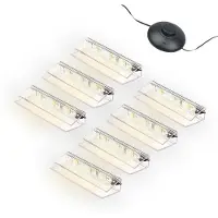 Kalb Material für Möbel kalb | LED Glaskantenbeleuchtung Clip Set 3000K/5000K Transparent Plug & Play 7er Set warmweiß