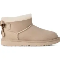 Ugg Unisex für Kinder. 1185920K Leder Ultra Mini Bailey Bow Stiefeletten beige (36), Wohnung, Keine, Lässig, Kinderbekleidung