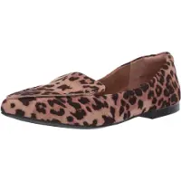 A. Essentials Damen Flacher Loafer, Rosé Leopardenmuster, 38.5 EU