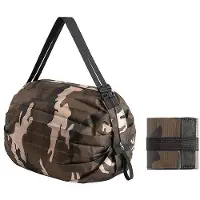 Unyqoos Ibenzoa Faltbare Einkaufstasche aus reißfestem Nylon, 40×40 cm (faltbar 8×8 cm), wasserdicht, waschbar, 10 kg Kapazität, Leopard/Camouflage