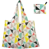 Unyqoos Ibenzoa Faltbare Einkaufstasche aus Oxford-Stoff, 56×41 cm, bis 22 kg, wasserabweisend & schnelltrocknend, Innenfach, kompakt 14×11 cm, breite Tragegriffe, wiederverwendbar