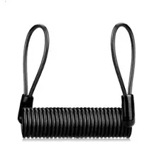Unyqoos Ibenzoa Sicherheitskabel für Fahrrad & Motorrad – flexibles Verbindungskabel für Scheibenschloss, PVC+Legierung, ca. 1,2 m (dehnbar >130 cm), Orange, Ø 3,5/2 mm