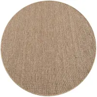 Paco Home Outdoor Teppich wetterfest Modern Flachgewebe, Jute-Optik für Terrasse & Balkon braun Beige Grösse 120 cm Rund
