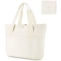 Unyqoos Ibenzoa Faltbare, wasserdichte Tragetasche aus Polyester – 40 x 15 x 28 cm, 6 Fächer, kompakt faltbar 15 x 15 cm, 265 g, Schwarz/Beige/Rosa