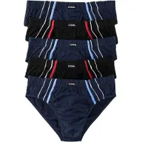 Bonprix Maxislip , Herren, Gr. 7, 5 Stk., blau (dunkelblau, schwarz), Obermaterial: 100% Baumwolle, Unterhosen Maxislip, klassisch geschnittene Passform, sportive Optik, aus Baumwolle