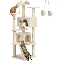 Merkloos Stabilität Katzenkratzbaum - Höhe 158 cm, Beige