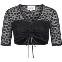 Nübler Dirndlbluse NÜBLER "Dirndlbluse kurzarm Moni", Damen, Gr. 40, schwarz, Obermaterial: 85% Polyamid PA. 15% Elasthan EL., Blusen Dirndlbluse