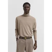 Bugatti Rollkragenpullover "Regular Fit" Regular Fit Wolle Feinstrick