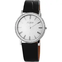 My Flair 100722000006 Analog Damenuhr Echtlederarmband schwarz