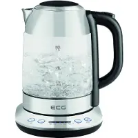 Ecg RK 1781 Glass | Wasserkocher | | Edelstahl | Regelbare Temperatur | Wasserstandsanzeige | 1,7 l | 2200 W |