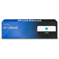 PrintAbout Toner kompatibel mit Ricoh SP C360HE (408185) - Cyan - Hohe Kapazität
