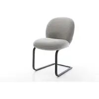 DELIFE Freischwinger Nube-Flex Strukturstoff Soft Grau Freischwinger flach Schwarz Taschenfederkern