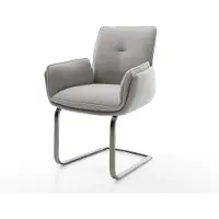 DELIFE Freischwinger Nela-Flex Strukturstoff Soft Grau Freischwinger flach Graphit