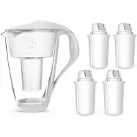 Dafi Crystal Filterkanne 2L mit 4 Classic-Filtern, weißem LED DZBANEK