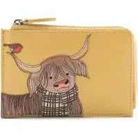 Markenlos Mala Callum The Coo Collection Münzbörse und Kartenhalter aus Leder mit RFID-Schutz in Gelb