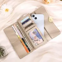 Markenlos Damenbrieftasche mit personalisiertem Namen und Foto, Münzfach und Kartenfächern, Geschenk für Frauen zu Geburtstagen und Weihnachten (Khaki)