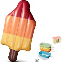 Sonstiges Aufblasbare Luftmatratze – Raketeneis – 161 x 78 x 25 cm & Eis am Stiel – & Eisformen – Silikon – 95 ml – Set mit 4 Teilen