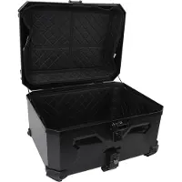 Gistuch 58L Motorrad-Top-Case mit Sicherheitsschloss, Schnellverschluss, universelle Passform, wasserabweisender ABS-Kofferraum, Gepäckkoffer für Helm, Schwarz