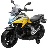 AIYAPLAY Kinder Elektro-Motorrad 12V Kindermotorrad mit MP3 USB LED-Scheinwerfer