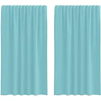 vidaXL Voile Vorhänge mit Stangentaschen 2 Stk. Türkis