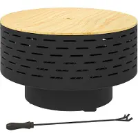 Outsunny 3-in-1 Feuerschale Ø60 x 39cm Feuerstelle mit Edelstahl-Grillrost