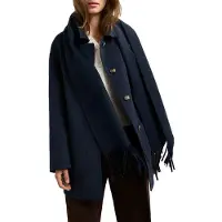 Pepe Jeans für Damen. PL4024545 Mantel Mikaela marineblau (M), Lässig, Wolle, Klassisch