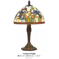 Casa Padrino Tiffany Tischleuchte Ø 25 x H. 40 cm - Handgefertigte Tiffany Hockerleuchte