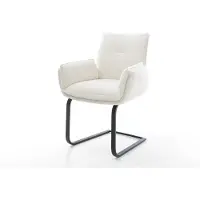 DELIFE Freischwinger Nela-Flex Bouclé Soft Beige Freischwinger flach Schwarz