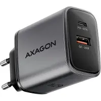 Axagon ACU-PQ67 PD3.0 & QC4+ GaN-Netzladegerät mit zwei Ausgängen 67W, Drinnen, AC, Schwarz, Grau