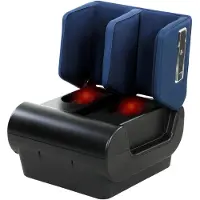 HOMCOM 2-in-1 Fußmassagegerät & Ottoman mit Wärme, Blau und Schwarz