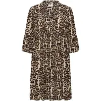 Kaffe Midikleid "Damen Kleid KAellen", Damen, Gr. 36, N-Gr, beige (naturel leopard print), Obermaterial: 100% Viskose LENZING ECOVERO CV LenzEcov., Kleider Midikleid