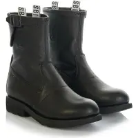 Bikkembergs Schwarze Damenstiefel aus glattem Obermaterial mit Zierschnalle und robuster Sohle
