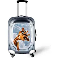 Benza Ibenzoa Elastischer, waschbarer Kofferbezug XL (73–81 cm) aus Polyester-Elasthan – 3D-Cartoon Schutzhülle für Reisekoffer
