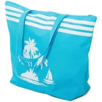 Benza Ibenzoa Große wasserabweisende Strandtasche für Damen mit trendigem Palmenprint, 40×33×16 cm, 100% Polyester