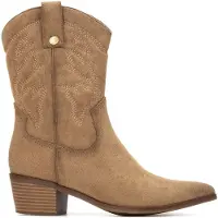 Xti für Damen. 14430703-BEIGE Stiefel 144307 braun (41), 3 bis 5 cm, Reißverschluss, Lässig