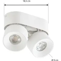 PRIOS Strahler Rotari basic, 2-flg., weiß, Länge 18 cm, GU10