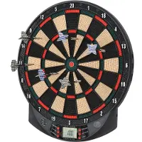 HOMCOM Elektronisches Dartboard, Dartscheibe, Dart-Set mit 6 Darts und Soundeffekten
